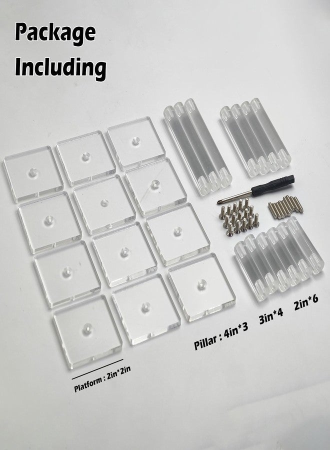 AAiphuwew 6pcs Combat Risers for Flying Miniatures, Adjustable Height Multi-Tiered Raised Platforms Flying Miniatures Combat Riser for Tabletop RPG and Board Games - Image 4